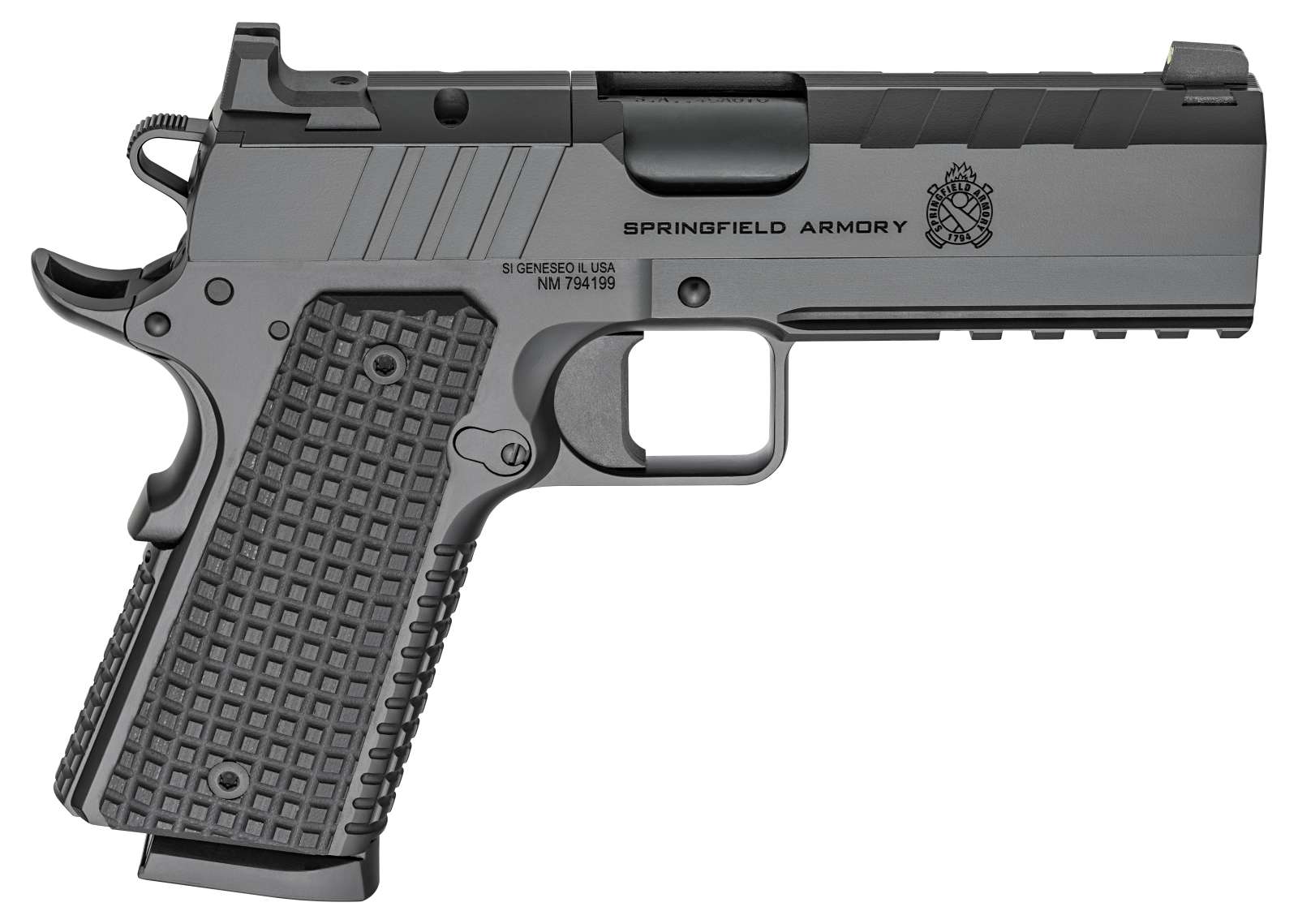 SPRINGFIELD ARMORY EMISSARY BLK OUT 1911 45ACP 4.25" 2-8RD AOS OPTC READY
